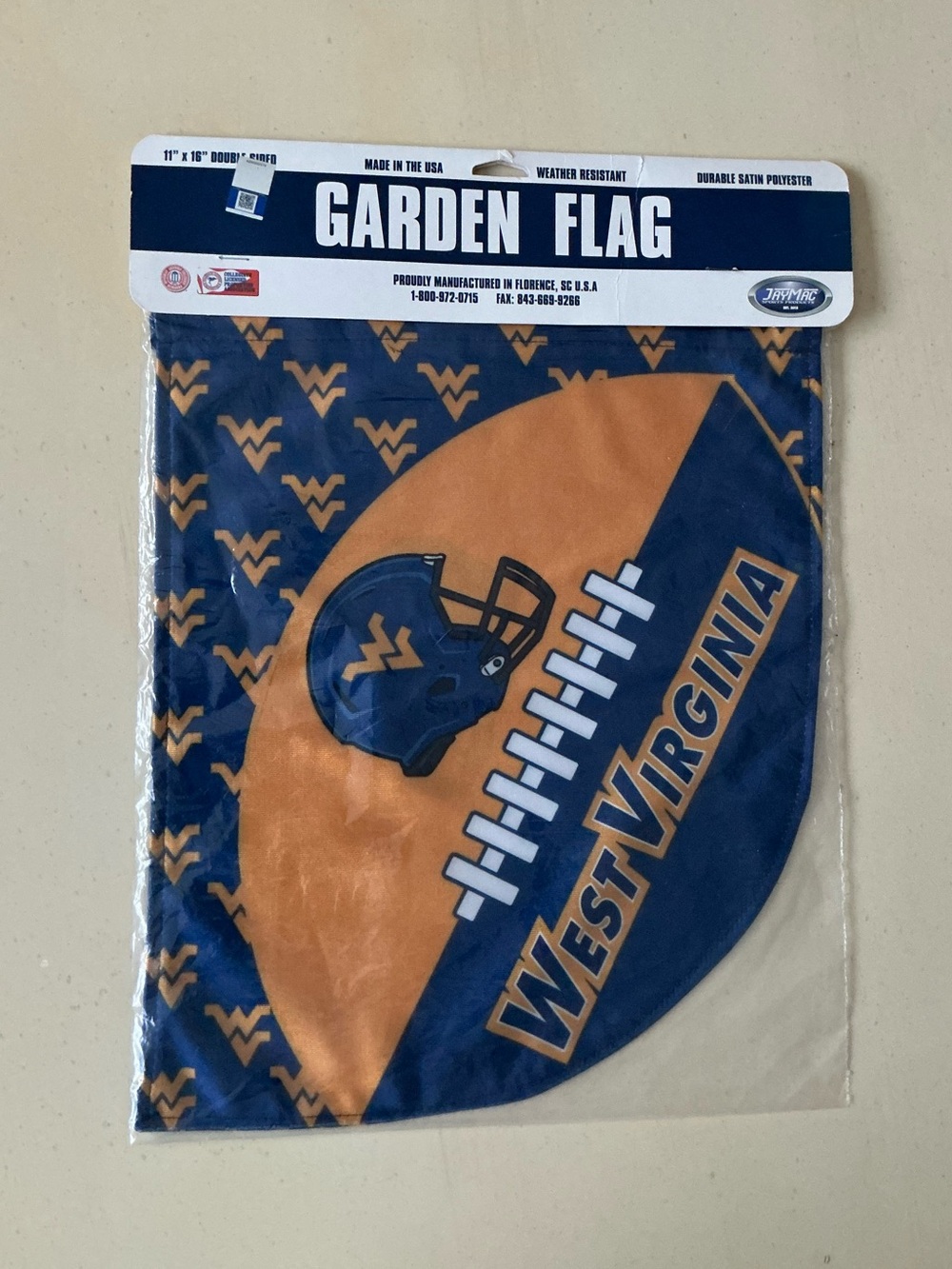 NWT West Virginia University WVU Football Garden Flag 🏈